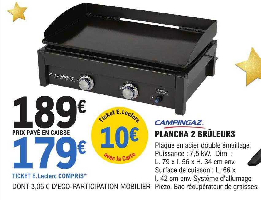 plancha 2 brûleurs campingaz