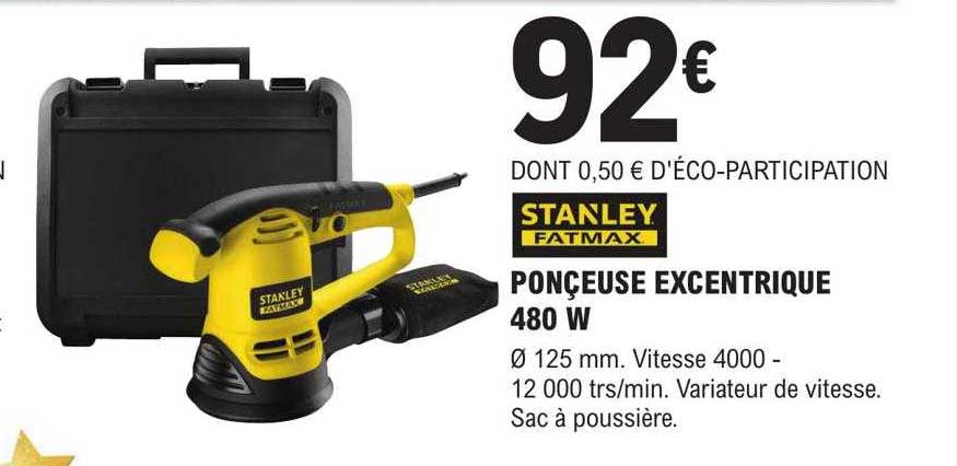 ponceuse excentrique 480 w stanley fatmax