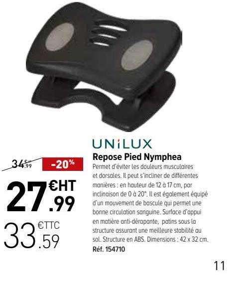 repose pied nymphea unilux