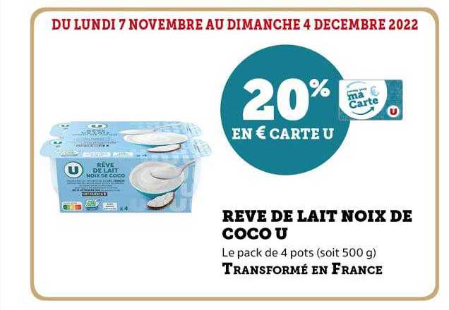 Rêve De Lait Noix De Coco U