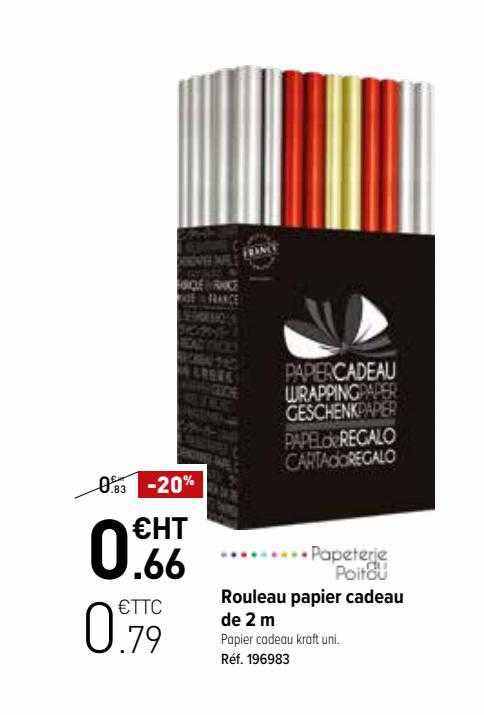 Rouleau Papier Cadeau De 2 M Papeterie Du Poitou