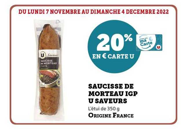 Saucisse De Morteau Igp U Saveurs