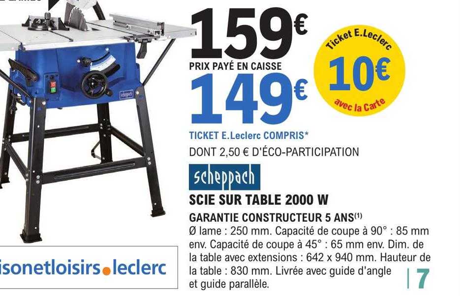 Scie Sur Table 2000 W Scheppach