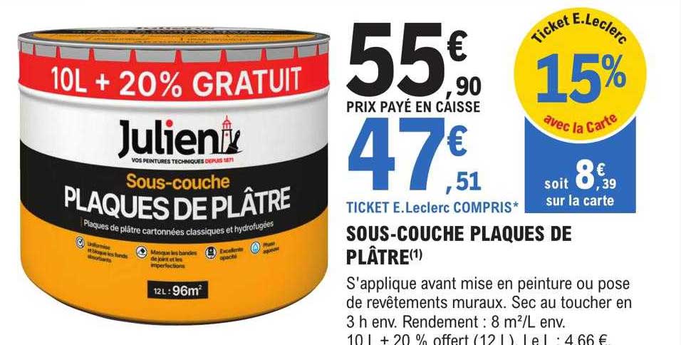 sous-couche plaques de plâtre julien