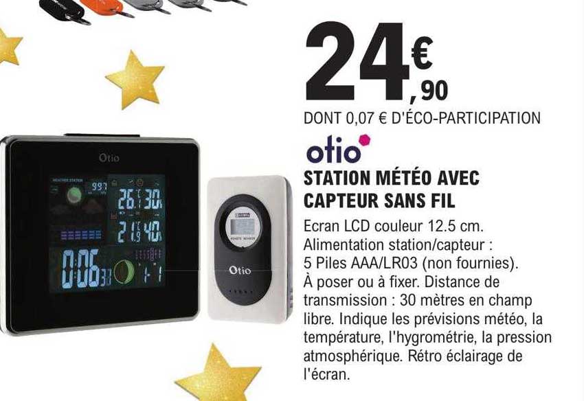 station météo avec capteur sans fil otio