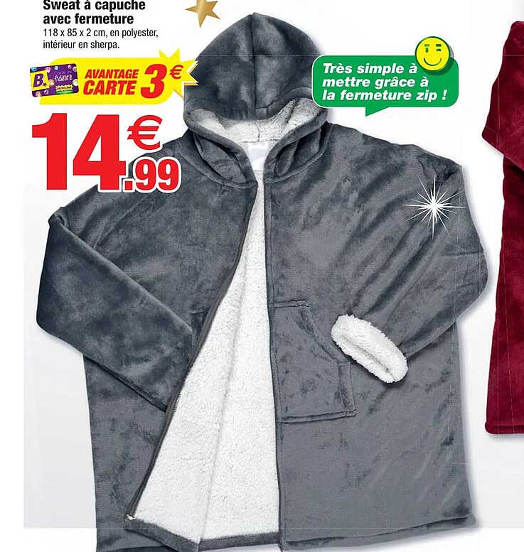 Sweat à Capuche Avec Fermeture