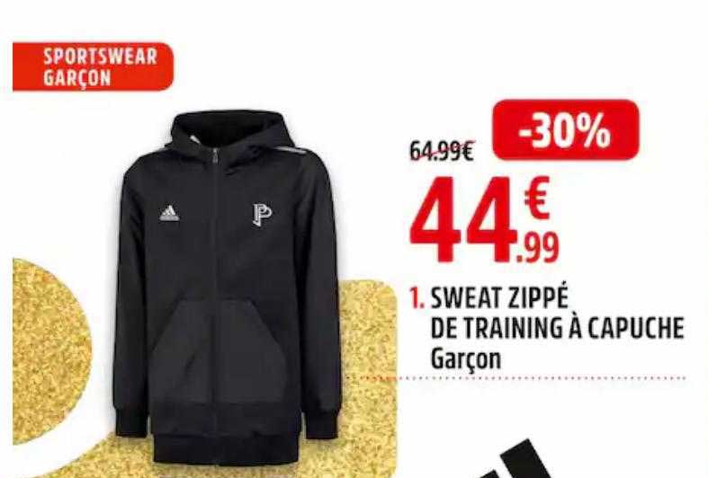 Sweat Zippé De Training à Capuche Garçon Adidas