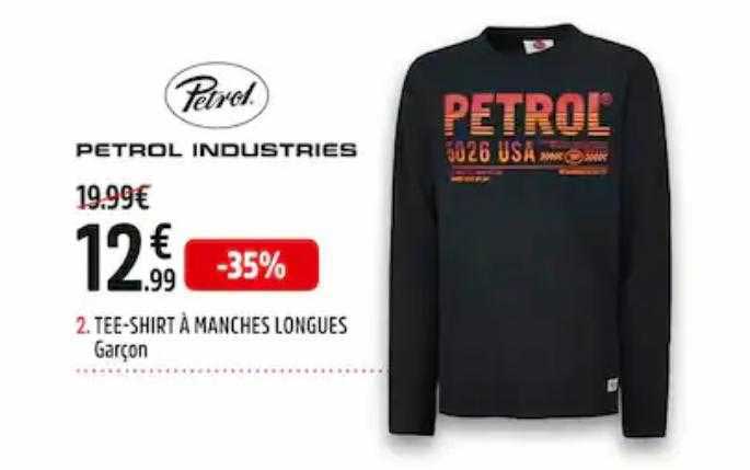 tee-shirt à manches longues garçon petrol