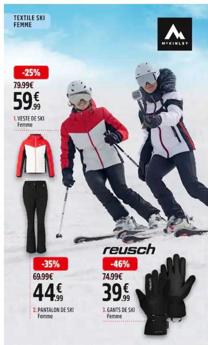 veste de ski femme mc kinley, pantalon de ski femme mc kinley, gants de ski femme mc kinley