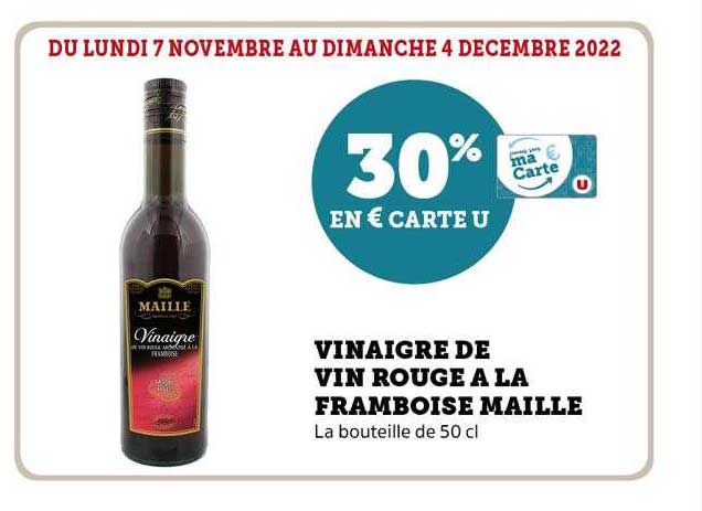 Vinaigre De Vin Rouge à La Framboise Maille