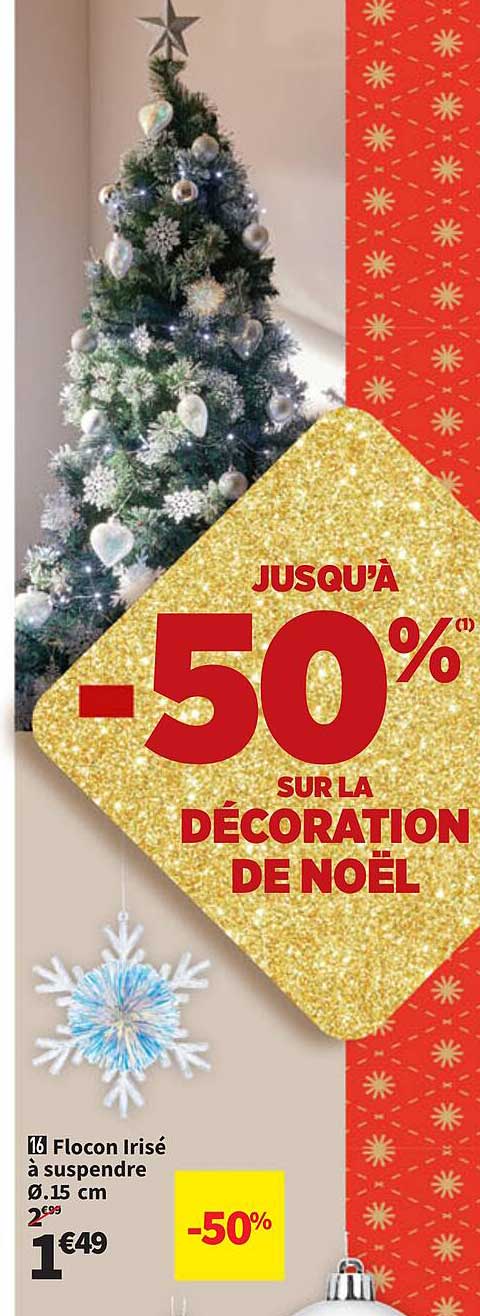 flocon irisé à suspendre ø15 cm