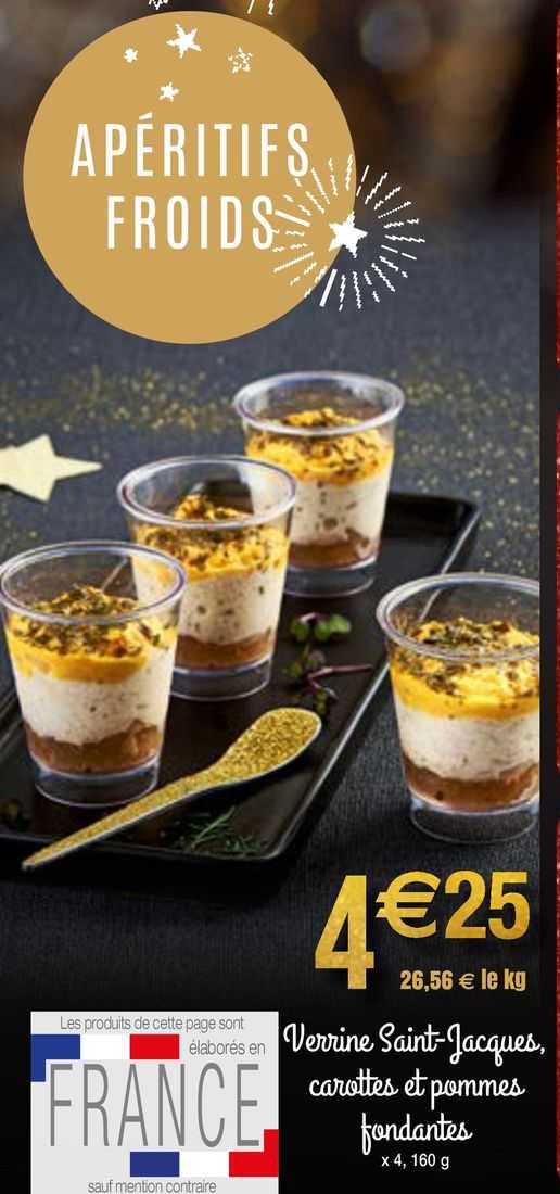 verrine saint-jacques, carottes et pommes fondantes