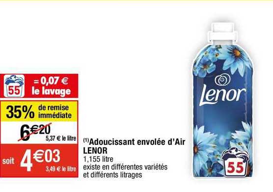adoucissant envolée d'air lenor