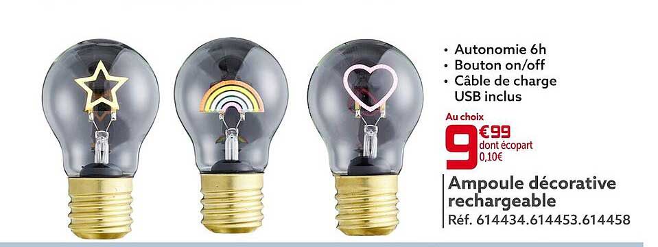 ampoule décorative rechargeable