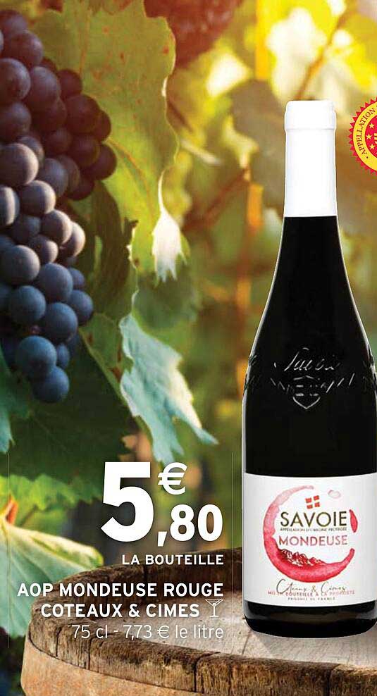 aop mondeuse rouge côteaux & cimes