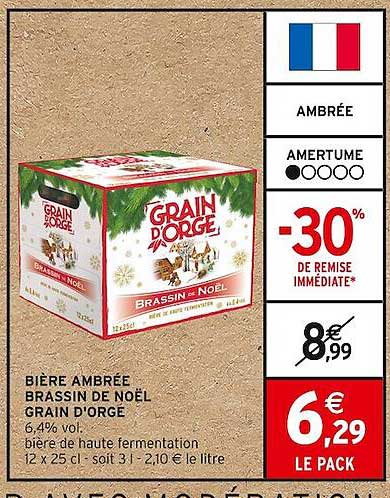 bière ambrée brassin de noël grain d'orge
