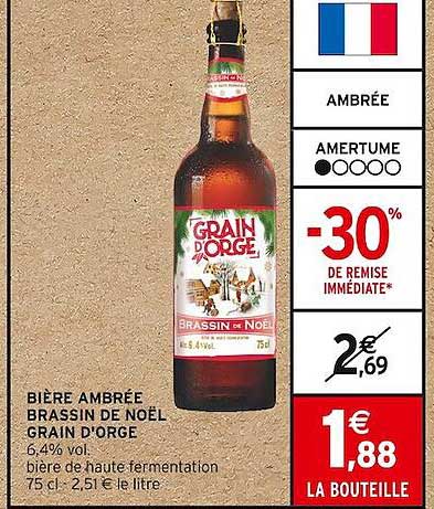 bière ambrée brassin de noël grain d'orge