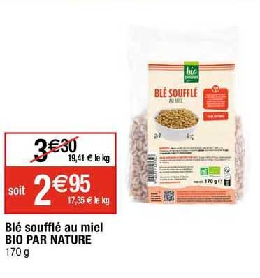 blé soufflé au miel bio par nature
