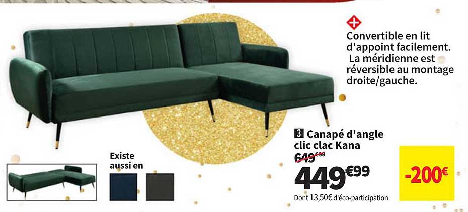canapé d'angle clic clac kana