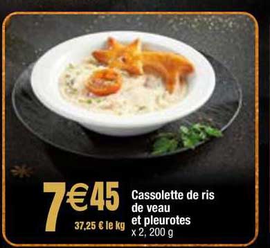 cassolette de ris de veau et pleurotes