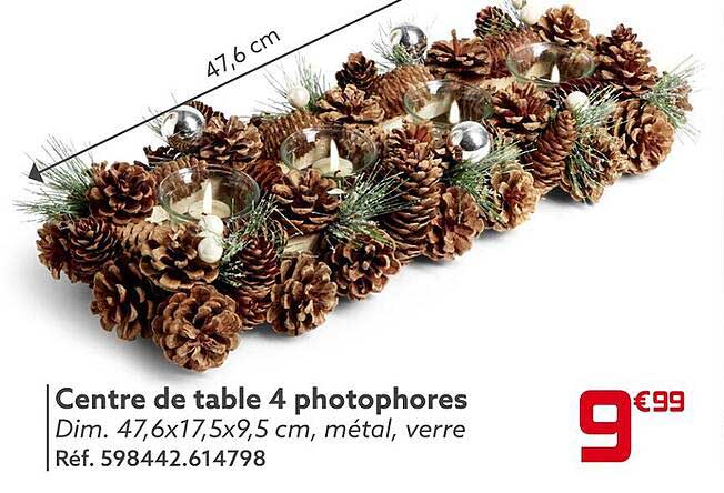 Centre De Table 4 Photophores