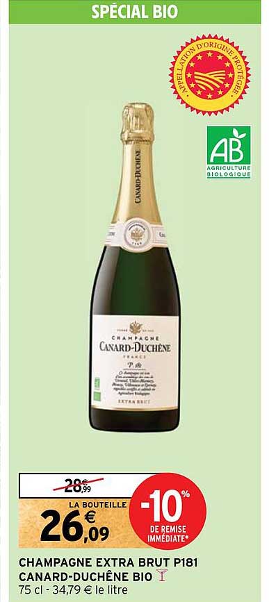 champagne extra brut p181 canard-duchêne bio