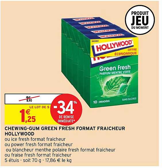 chewing-gum green fresh format fraîcheur hollywood