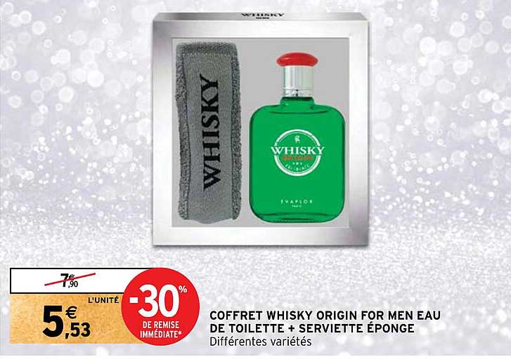 coffret whisky origin for men eau de toilette + serviette éponge