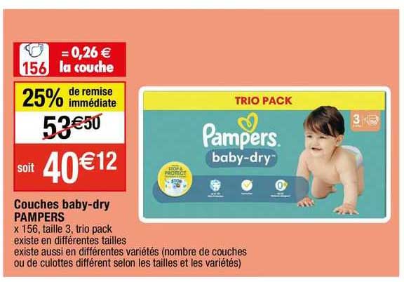 couches baby-dry pampers