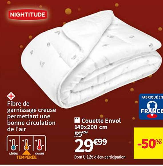 couette envol 140 x 200 cm nightitude