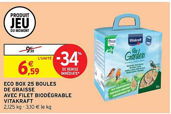 éco Box 25 Boules De Graisse Avec Filet Biodégrable Vitakraft