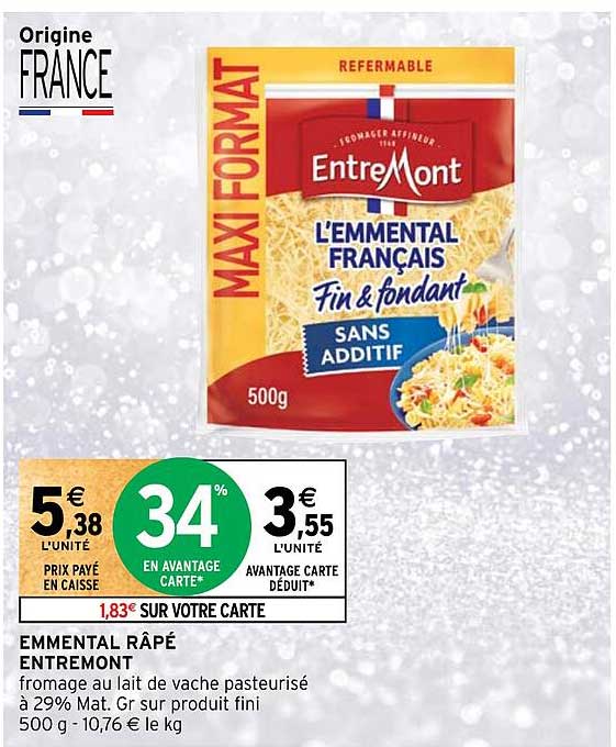 emmental râpé entre mont