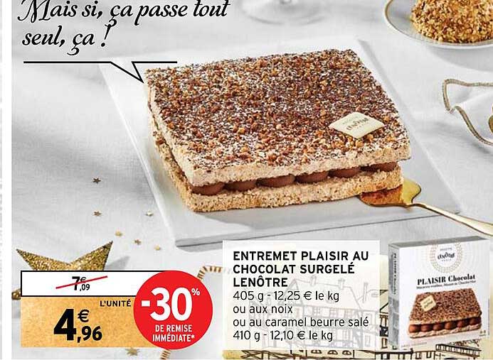 entremet plaisir au chocolat surgelé lenôtre