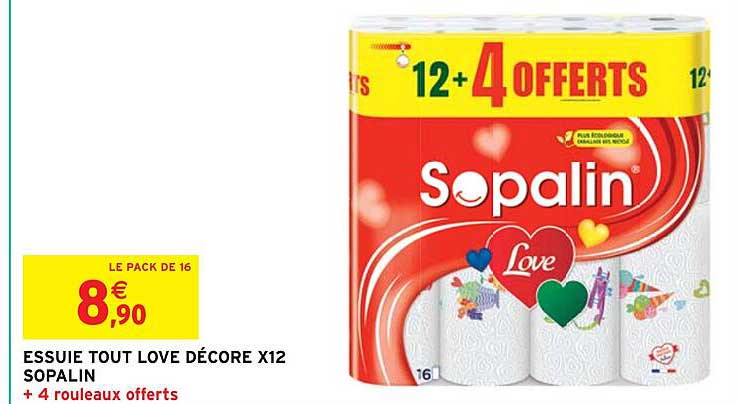 essuie tout love décore x 12 sopalin
