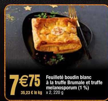 feuilleté boudin blanc à la truffe brumale et truffe melanosporum (1%)