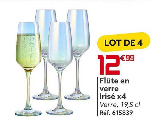 Flûte En Verre Irisé X 4