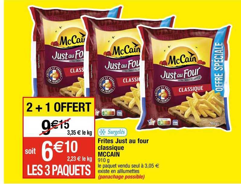 frites just au four classique mc cain