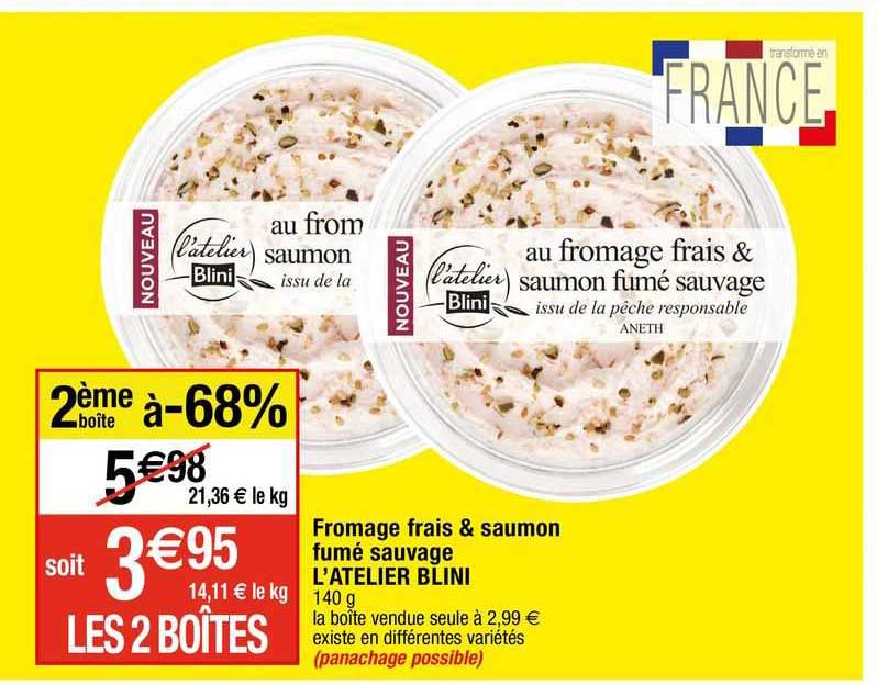 fromage frais & saumon fumé sauvage l'atelier blini