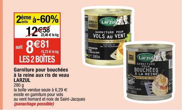 Garniture Pour Bouchées à La Reine Aux Ris De Veau Larzul