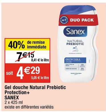Gel Douche Natural Prébiotic Protection+ Sanex