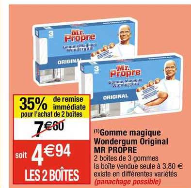 gomme magique wondergum original mr propre
