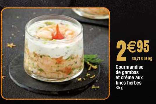 Gourmandise De Gambas Et Crème Aux Fines Herbes