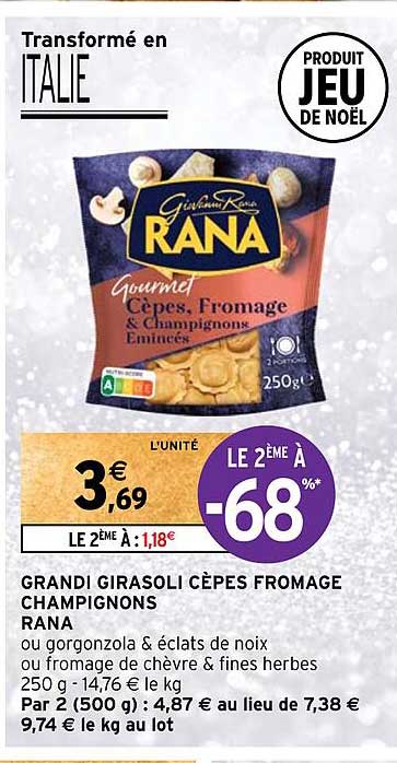 grandi girasoli cèpes fromage champignons rana