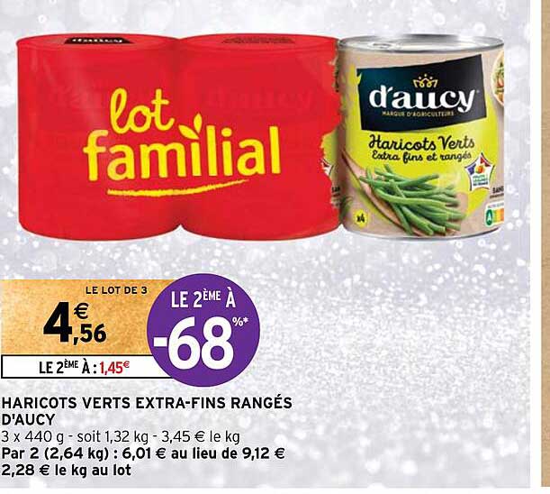 haricots verts extra-fins rangés d'aucy