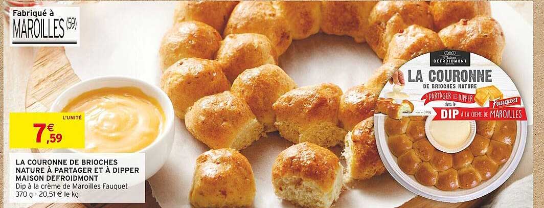 la couronne de brioches nature à partager et à dipper maison defroidmont