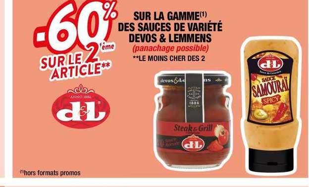 la gamme des sauces de variété devos & lemmens