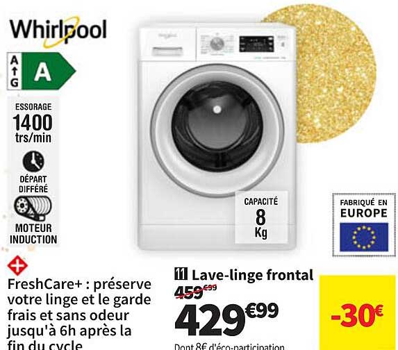 lave-linge frontal whirlpool