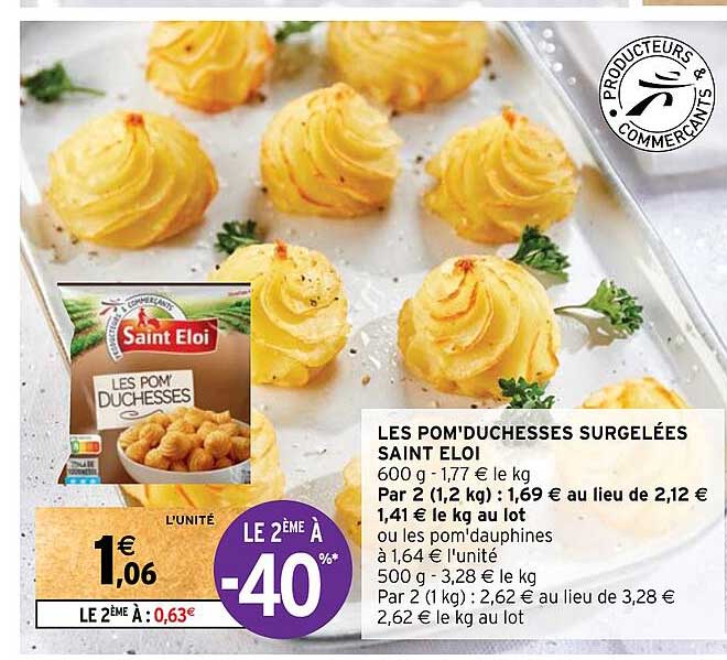 les pom'duchesses surgelées saint éloi
