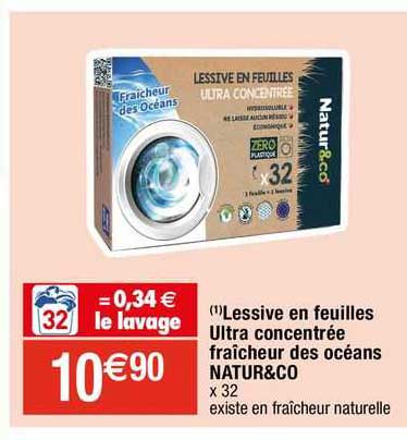 lessive en feuilles ultra concentrée fraîcheur des océans natur & co