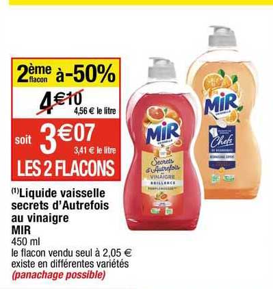 liquide vaisselle secrets d'autrefois au vinaigre mir